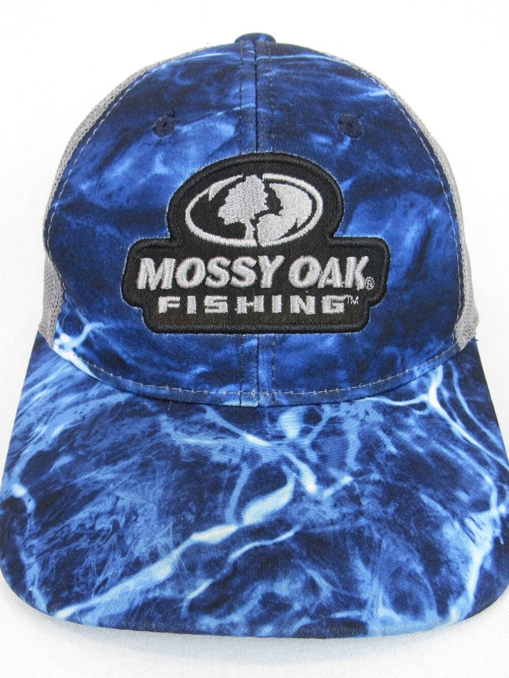 Mossy Oak Fishing Hat Fitted Men's OSFM Trucker Logo Baseball Cap Embroidered